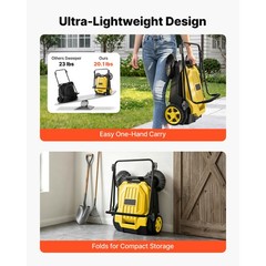 Uimoso Manual Push Floor Sweeper with 25.6″ Cleaning Width