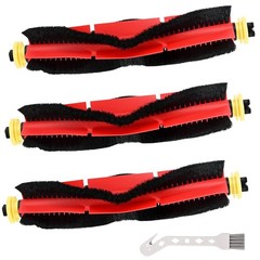 3 Pack Roborock Main Brushes Replacement Parts – 3 Pack, Red, Yellow, Black