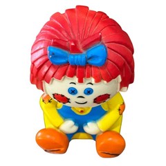VTG Raggedy Ragdoll Ann Doll Style Rubber Squeak Toy Baby Infant 1977 Taiwan