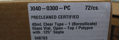 4X VOA/TOC Clear Class Vials, 40mL – 100/PK – Borosilicate Glass ASTM/USP Type I