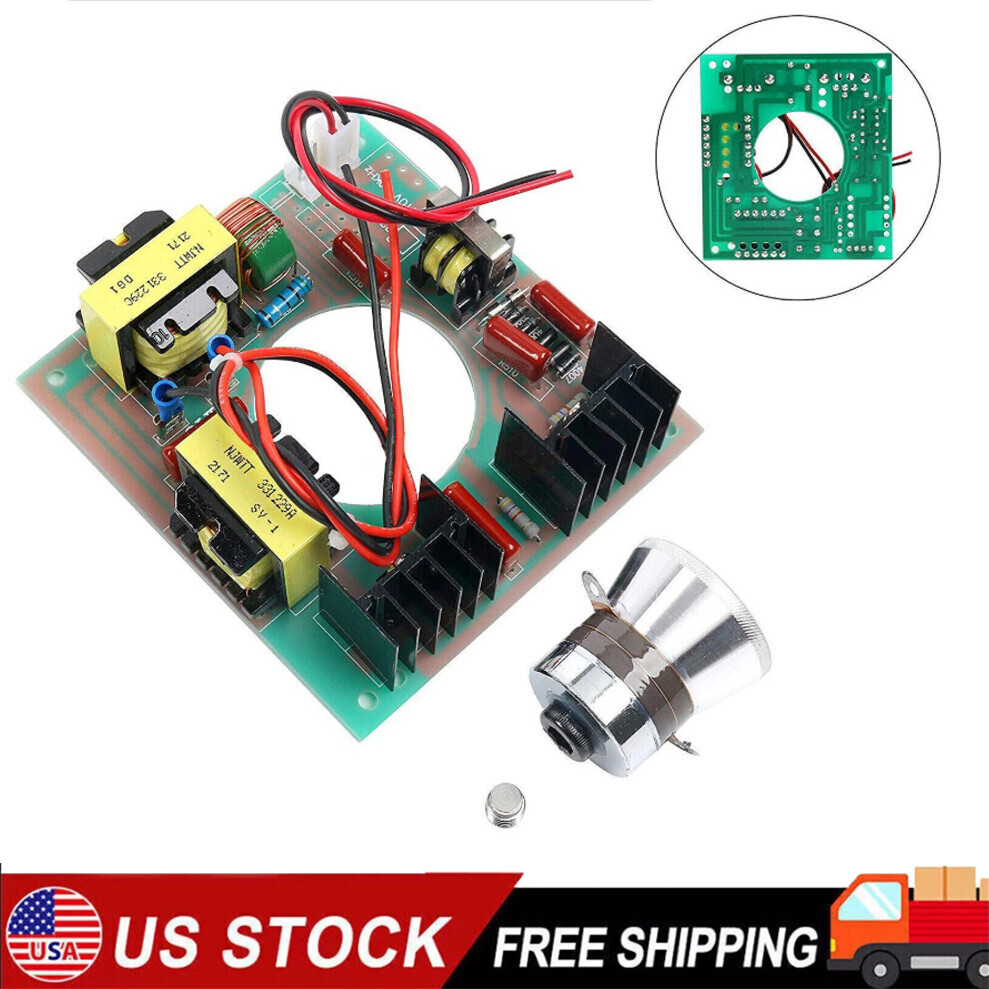 60W 110V AC 40KHz Ultrasonic Cleaning Transducer Cleaner & Driver Board US