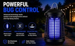 Bug Zapper Outdoor Indoor, 18W Electric Mosquito Zapper 4200V, UV Light Fly