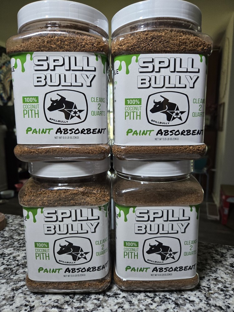 4 Pack Spill Bully Paint Absorbent Paint Hardener & Sweeping Compound Coconut