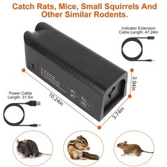 Electric Rat Trap 1800V Rechargeable One Way Door Indoor Outdoor Rodent Killer