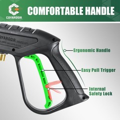 3600 PSI Pressure Washer Gun with Extension Wand Nozzle Holder 5 Spray Tips
