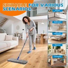 Masthome Dual Sided Flip Mop, Wet Dry Microfiber 16.8 x 5.2 inches, Blue