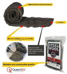 Steel Wool – #0 Fine Grade 6 Rolls 3ft/Each Steel Wool Pad Fill Fabric NEW