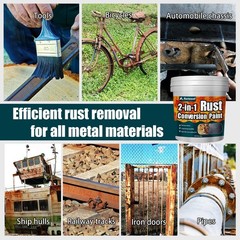 2-in-1 Rust Converter Metal Primer, Black Paint for Metal, Rust Conversion P…