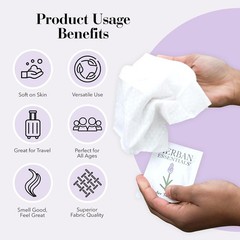 Lavender Essential Oil Wipes Travel Size Face Body Cleansing Individually Wra…