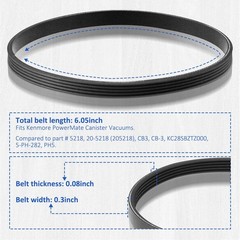 Replacement Belts for Kenmore K4010 Bagless Upright Vacuum Cleaner DU2015, DU201
