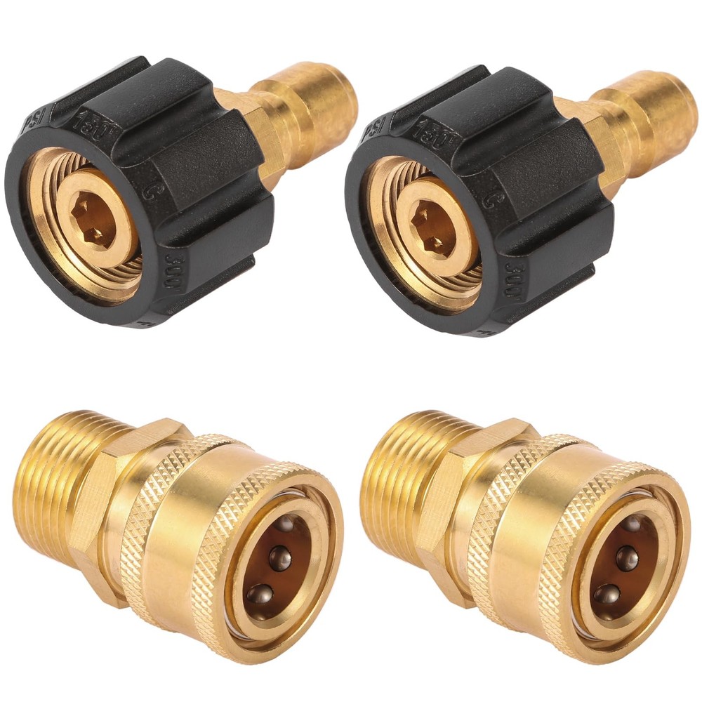Sanpaint Pressure Washer Quick Connect Fittings, M22 14mm to 3/8″, 2 Set