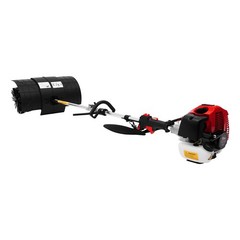 Gas Power Handheld Sweeper Broom Driveway Turf Artificial Grass Snow Clean 52CC