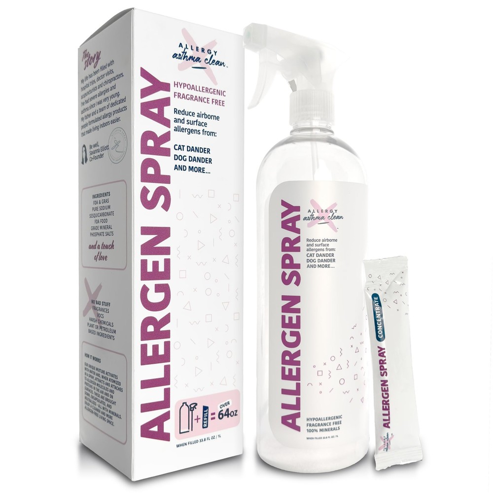 Allergy Asthma Clean Allergen Spray, Pets, Dust 67 Ounce (Pack of 1), Clear