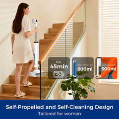 Wet Dry Vacuum Mop, 180°Lay-Flat Cordless Mop All in HCLA3Pro, Whtie