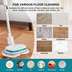 Bozdyru Spin Cordless Electric Mop Pads 6.5/6.3/6 Inch Steam/Electric Mop Pads