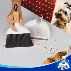 MR.SIGA Mini Dustpan and Brush Set, Portable Cleaning 7.1*6.2*1.7 in, White