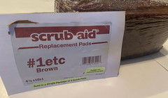 (Pkg of 5) SCRUB AID #1 ETC Brown Replacement Scrub Pad (631/ETC) 4-5/8 x 10 x 1