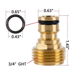 HQMPC Garden Hose Quick Connect Solid Brass Connector 3 Sets, Tan