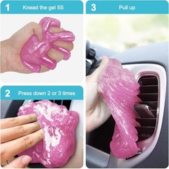 Reusable Pink Car Cleaning Gel Putty for Car Interior, Vents and Keyboards, 2-Pa