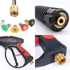 High Pressure 4000PSI Car Power Washer Gun Spray Wand Lance Nozzle&26′ Hose Kit