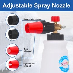 DUSICHIN Short Pressure Washer Gun Swivel 8 inches, Gun+Nozzle+Foam Cannon