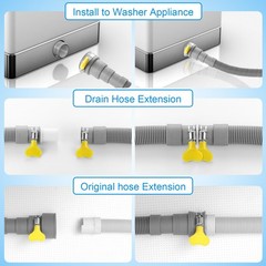 Elyfree Washing Machine Drain Hose, 6 Feet Universal Dishwasher 6 ft, Gray