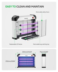 Buzbug Led Bug Zapper Indoor 3800V High-Voltage 3 Led Bulbs Up To 50000 Hours