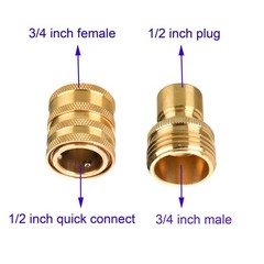 M22 14mm to 3/8 Inch Quick Connect Pressure Washer Adapter Set Brass
