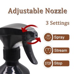 OFFIDIX Glass Spray Bottles for Cleaning,16 OZ 2 Pack Continuous Amber+Black