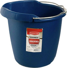 Rubbermaid Commercial Products 15QT round Bucket, Blue, Comfortable/Durable Pour