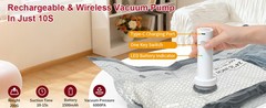 Rechargeable Wireless Pump Travel Storage Bags Set, 9 Pack (9S) Portable Space