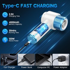 Jonyj Car Vacuum Cleaner 16000Pa Hand Held Vacuum Portable Cordless 2 In 1 Air