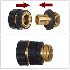 Hourleey Garden Hose Quick Connector, 3/4 Inch Male and Female 3 Set