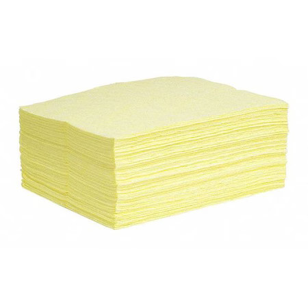 Spilltech-Sorbent Pad, 15 gal, 15 in x 19 in, Harsh Chemicals, Yellow, 100|15800
