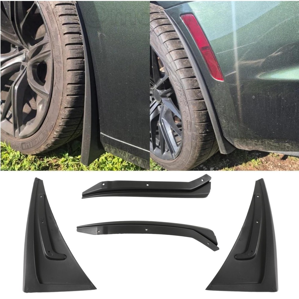 Front Rear Splash Guards XL Extended for Camaro SS LT RS 2016-2024 Matte Black