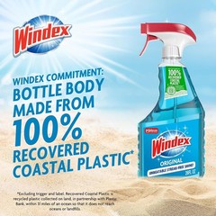 Windex Glass and Window Cleaner Spray Bottle, Packaging Designed to Prevent