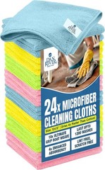 DAN RIVER 24-Pack Microfiber Towels – Ultra Absorbent, Lint-Free & Streak-