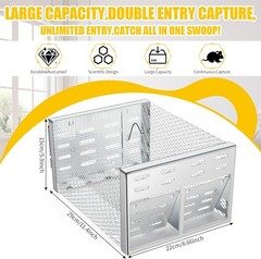 Humane Rodent Trap for Indoor & Outdoor Use – Automatic Multi-Catch Metal Cage