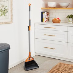Casabella Quick N Easy Upright Broom And Dustpan Set Multi-Surface For Tile