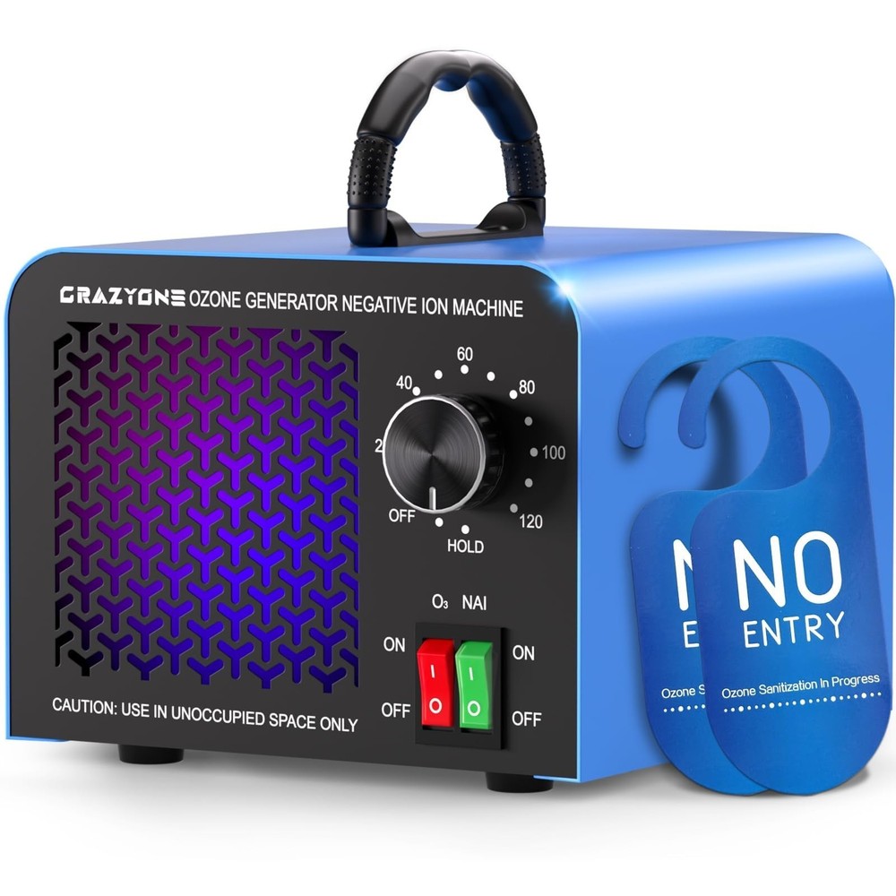 120,000mg/h Ozone Generator, High-Capacity Ozone Odor Eliminator with Negativ…