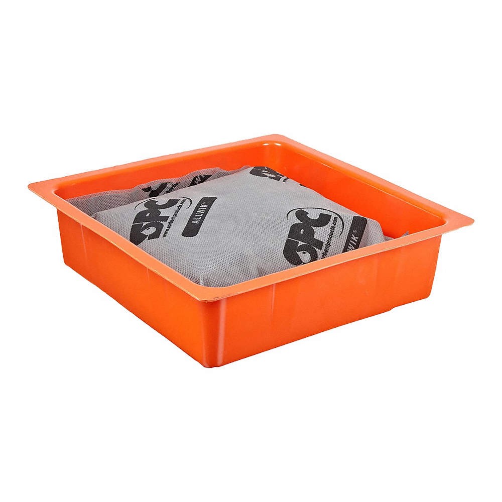 BRADY SPC ABSORBENTS DPA24 Drip Pan,3 In. H,10 In. L,10 In. W,PK24 15U830