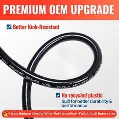 29FT Pressure Washer Hose 1/4” M22-14mm 3200PSI Kink Resistant Replacement Hose