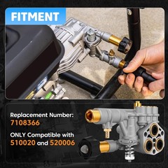 7108366 Pressure Washer Pump Manifold Kit For 510020 520006 Axial Cam Pressure