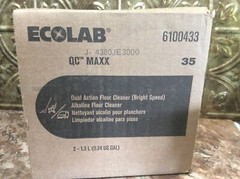 Case of 2 Ecolab 6100433 QC 35 Maxx Dual Action Floor Cleaner 1.3L Each