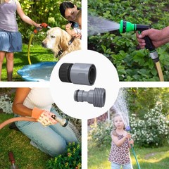 Hourleey Garden Hose Quick Connector 3/4 Inch Plastic Black, Gray