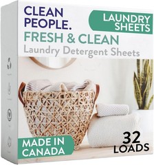 The Clean People Laundry Detergent Sheets 32 Pack Fresh Scent