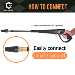Coyardor Pressure Washer Turbo Nozzle, 360° Rotating Power 1/4 inch, Black