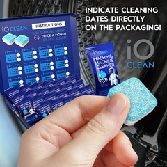 iO CLEAN Washing Machine Cleaner Descaler Tablets, 24 1 Count (Pack of 24)