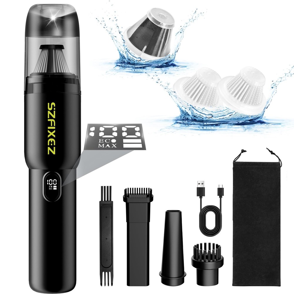 Handheld Car Vacuum Cleaner, Cordless Portable 20KPA Powerful Suction With LE…