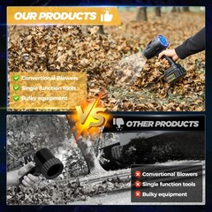 2025 Upgraded Portable Dust Cleaner,Compressed Air Duster Black 2 Battery